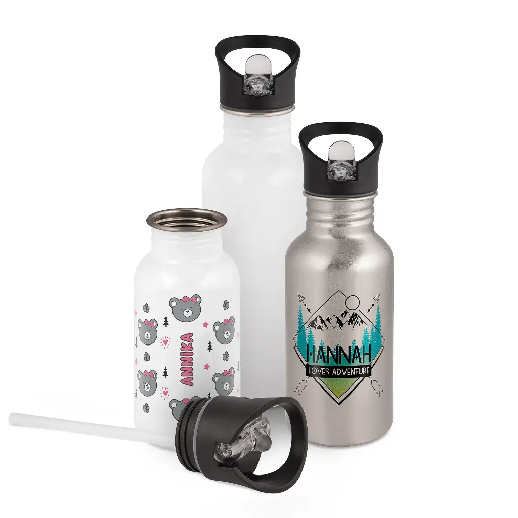 Gourde + Paille 500ml personnalisé